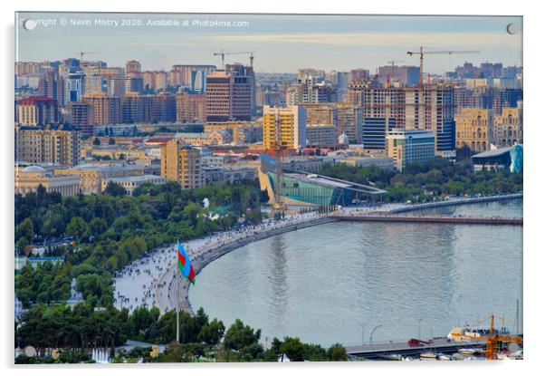 Baku, Azerbaijan, Boulevard,  Acrylic by Navin Mistry