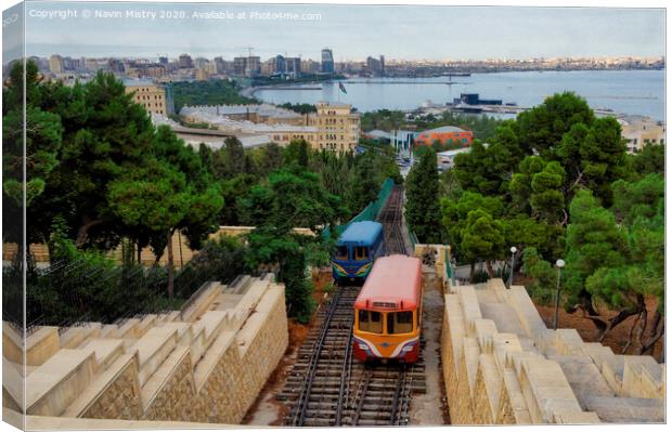 Baku Azerbaijan Baku Funicular Canvas Print by Navin Mistry