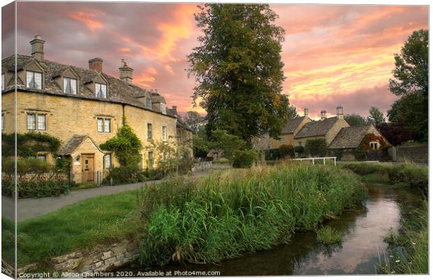 Charming Lower Slaughter Canvas Print by Alison Chambers