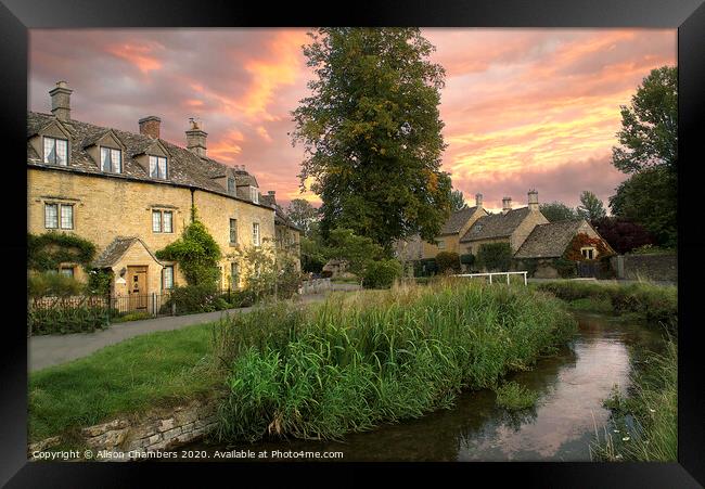 Charming Lower Slaughter Framed Print by Alison Chambers