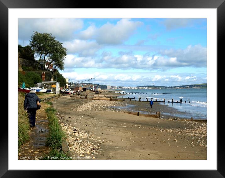 Chine beach at Shanklin in October on the Isle of Wight. Framed Mounted Print by john hill