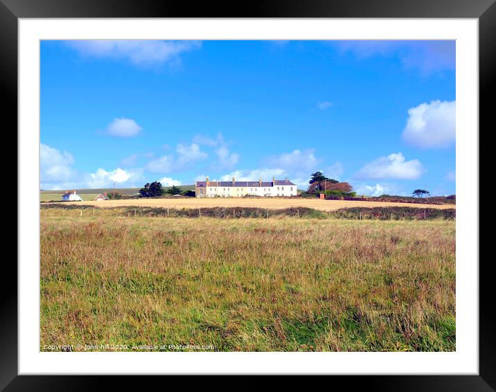 Coastguard cottages at Brook on the Isle of Wight. Framed Mounted Print by john hill