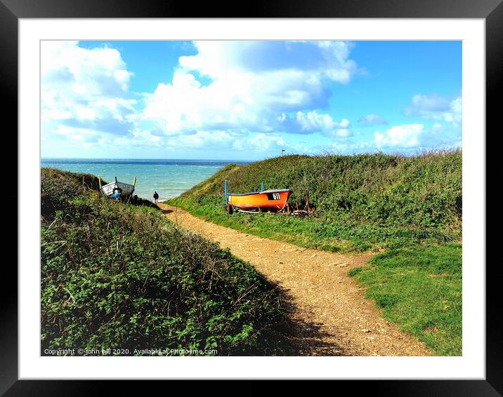 Footpath to the sea at Brook on the Isle of Wight. Framed Mounted Print by john hill