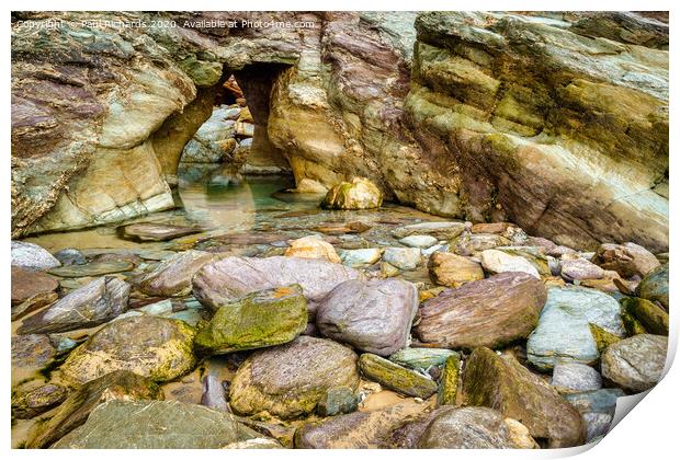 Whipsiddery beach, in Cornwall Print by Paul Richards