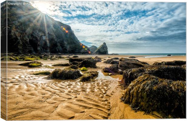 Whipsiddery beach, in Cornwall Canvas Print by Paul Richards