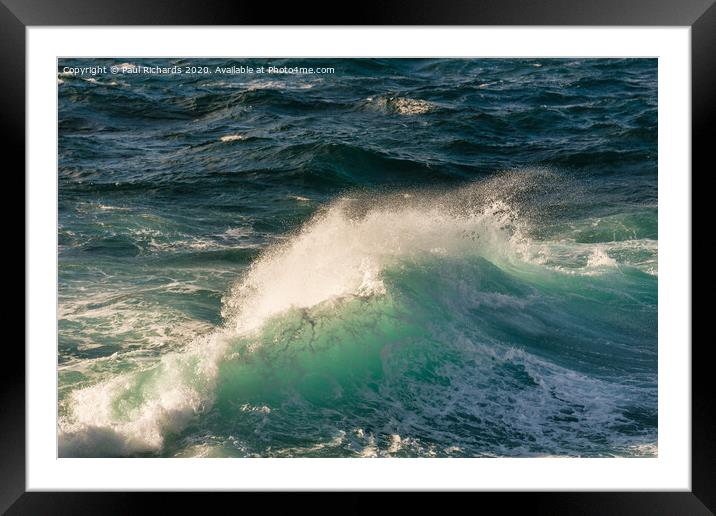 Cornish waves, near Sennen Framed Mounted Print by Paul Richards