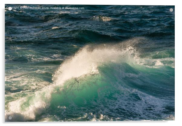 Cornish waves, near Sennen Acrylic by Paul Richards