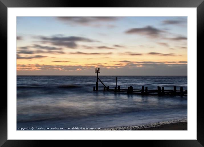 Early morning at Gorleston Framed Mounted Print by Christopher Keeley