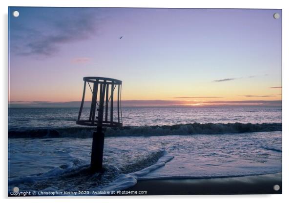 Sunrise at Gorleston beach Acrylic by Christopher Keeley