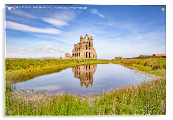Whitby Abbey Reflection Acrylic by Colin & Linda McKie