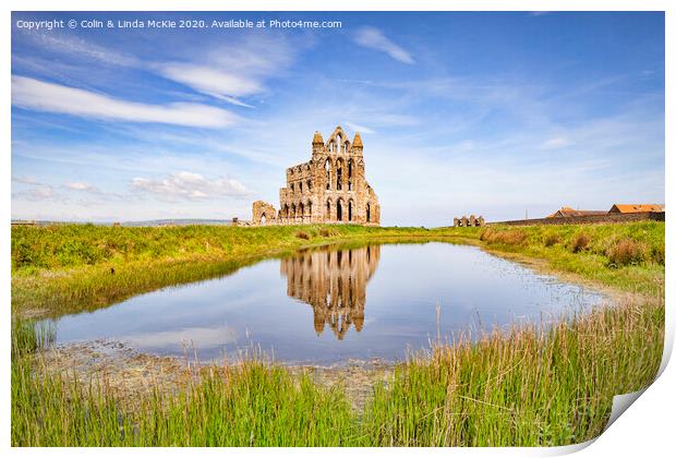 Whitby Abbey Reflection Print by Colin & Linda McKie