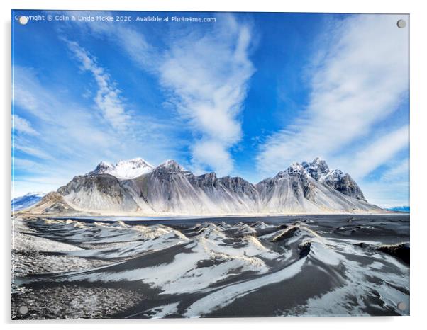 Vestrahorn Mountain, Iceland Acrylic by Colin & Linda McKie