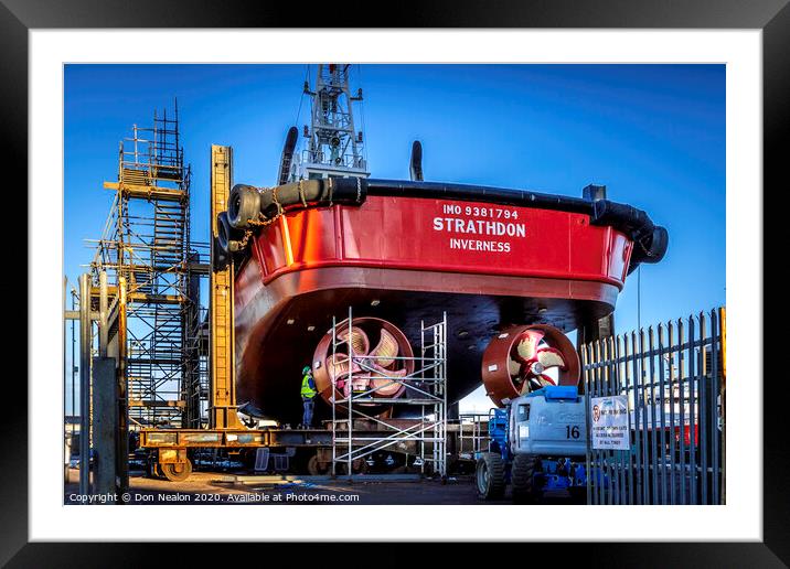 Majestic Vessel Undergoing Repairs Framed Mounted Print by Don Nealon