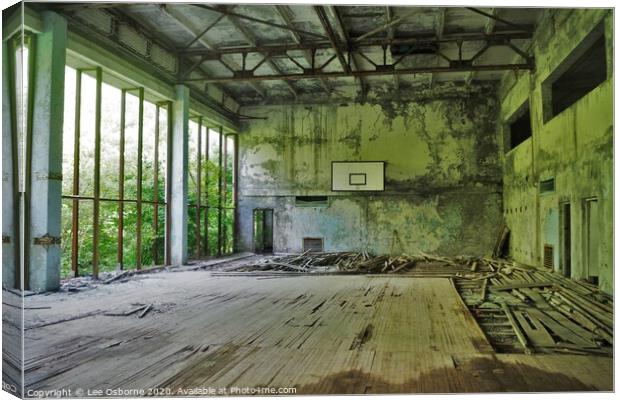 Basketball Court, Pripyat Canvas Print by Lee Osborne