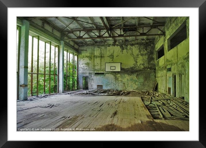 Basketball Court, Pripyat Framed Mounted Print by Lee Osborne