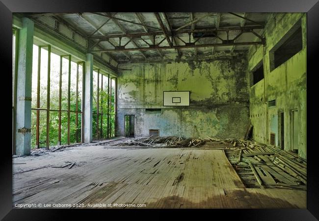 Basketball Court, Pripyat Framed Print by Lee Osborne