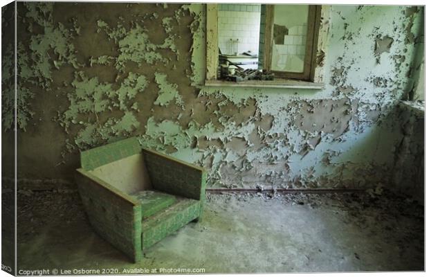 Take a Seat, Pripyat Hospital Canvas Print by Lee Osborne