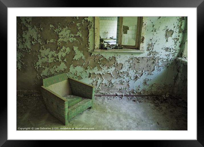 Take a Seat, Pripyat Hospital Framed Mounted Print by Lee Osborne
