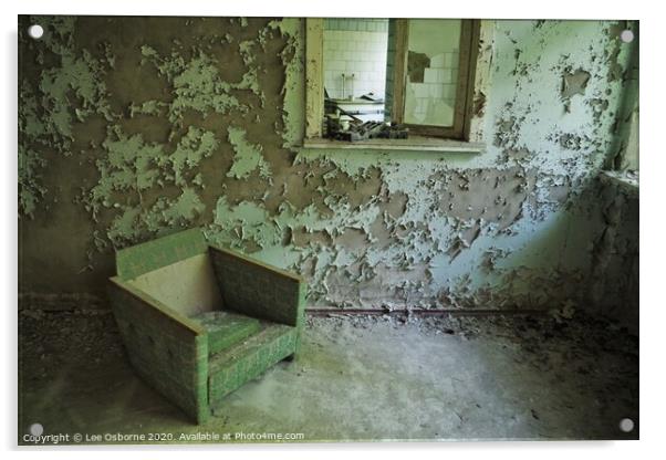 Take a Seat, Pripyat Hospital Acrylic by Lee Osborne