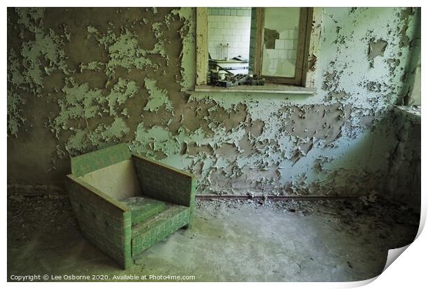 Take a Seat, Pripyat Hospital Print by Lee Osborne