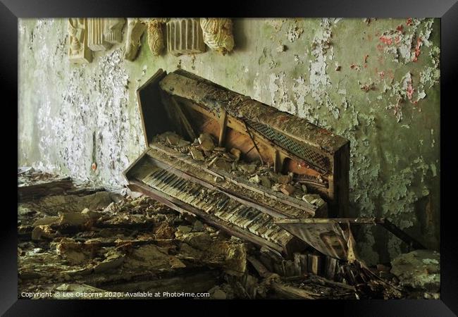 Piano, Pripyat Hospital Concert Hall Framed Print by Lee Osborne