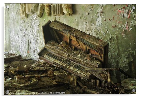 Piano, Pripyat Hospital Concert Hall Acrylic by Lee Osborne