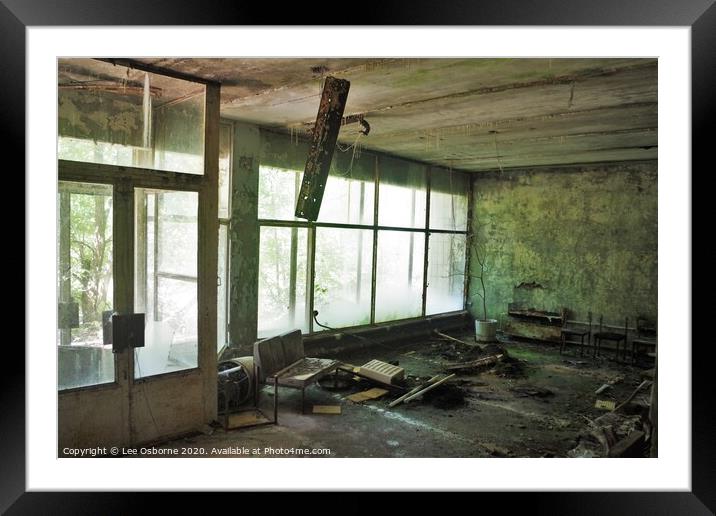 Pripyat Hospital Reception Area Framed Mounted Print by Lee Osborne
