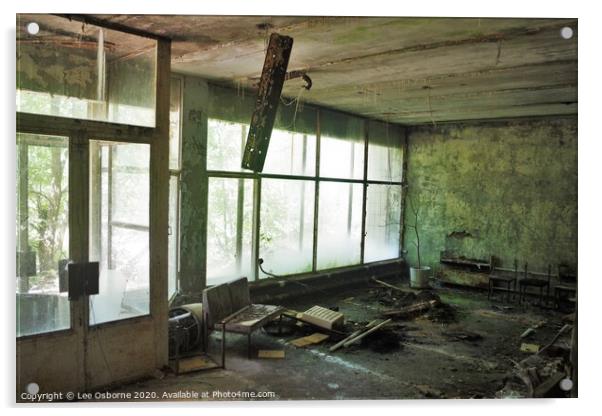 Pripyat Hospital Reception Area Acrylic by Lee Osborne