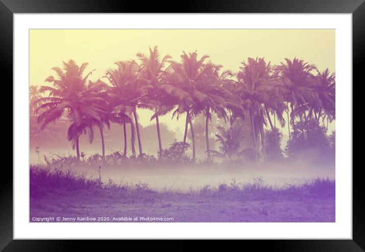 Foggy Goan Fields  Framed Mounted Print by Jenny Rainbow