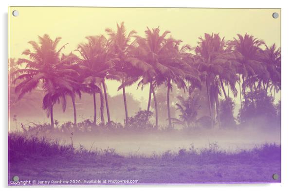 Foggy Goan Fields  Acrylic by Jenny Rainbow