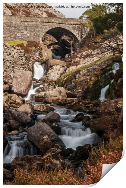 Snowdonia Waterfall Print by Hannah Temple