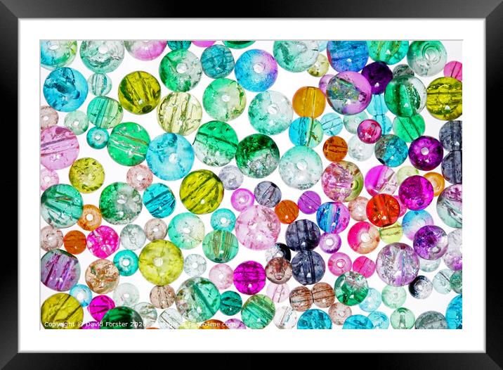 High Key Image of Colourful Glass Jewellery Making Beads Framed Mounted Print by David Forster