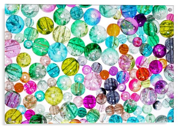 High Key Image of Colourful Glass Jewellery Making Beads Acrylic by David Forster
