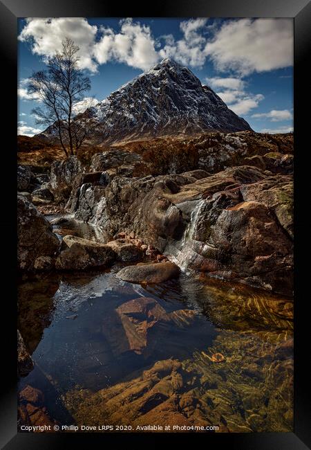 Cool Waters at the Buachaille Etive Mor Framed Print by Phillip Dove LRPS