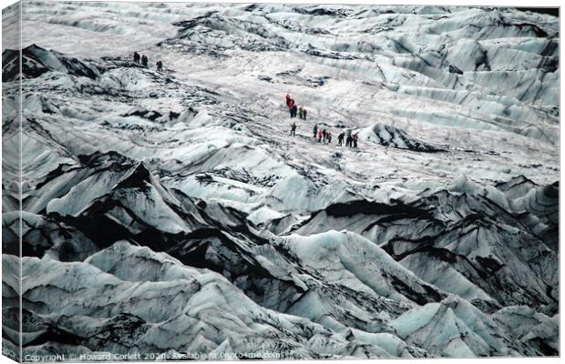 Climbing the glacier Canvas Print by Howard Corlett