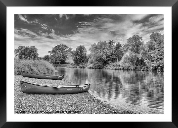 Pit Stop at Hay on Wye in monochrome Framed Mounted Print by Adele Loney