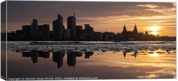 Liverpool Sunrise Reflections Canvas Print by Dominic Shaw-McIver