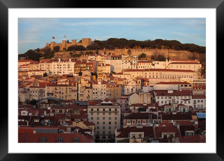 City of Lisbon at Sunset Framed Mounted Print by Artur Bogacki
