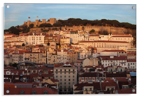 City of Lisbon at Sunset Acrylic by Artur Bogacki