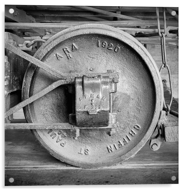 American Railroad Wheel Acrylic by Jim Hughes