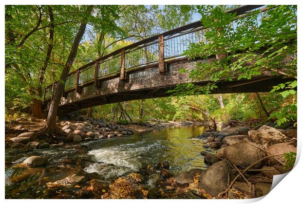 Bridge over Minnehaha Creek Print by Jim Hughes