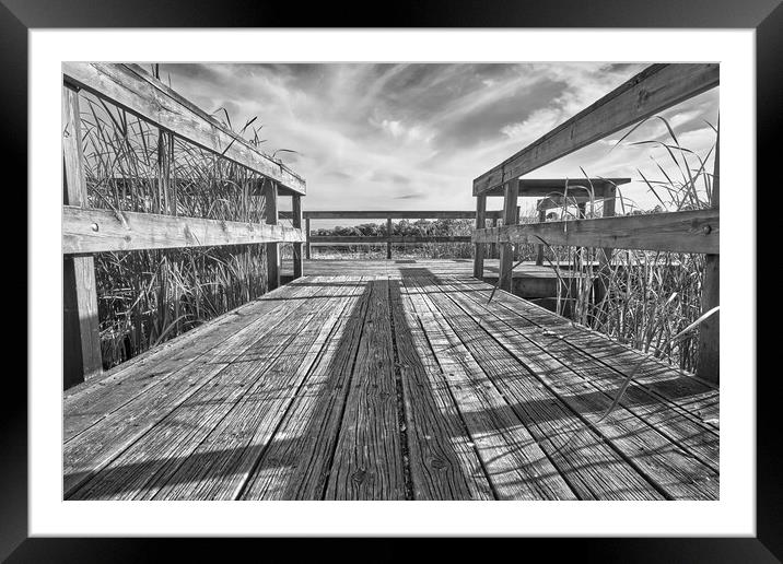 Old Fishing Dock Framed Mounted Print by Jim Hughes