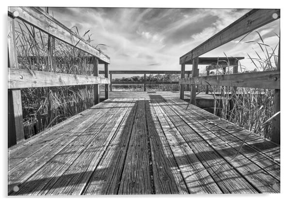 Old Fishing Dock Acrylic by Jim Hughes