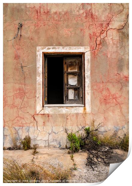 Derelict Window Print by mick gibbons