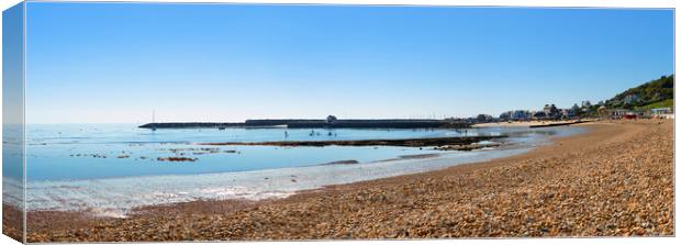 Lyme Regis, the  Cobb from the Beach Canvas Print by Maggie McCall