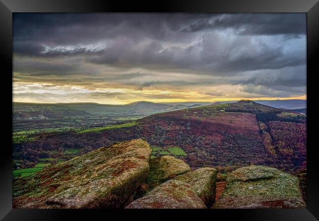 Stormy Skies over Win Hill  Framed Print by Darren Galpin