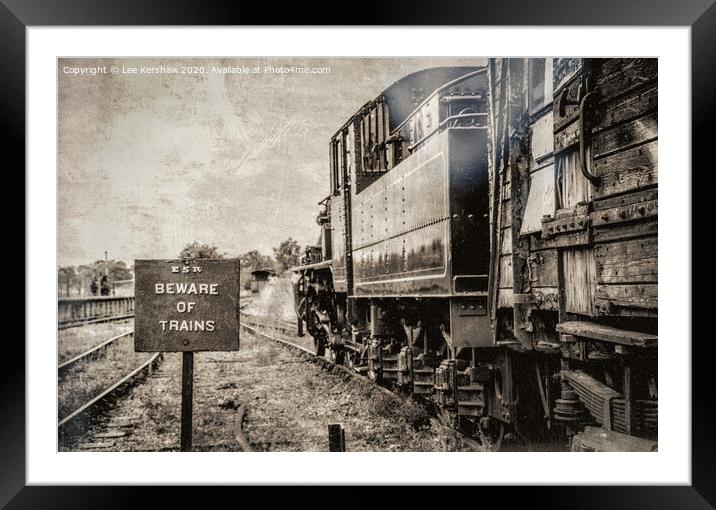 Beware of Trains Framed Mounted Print by Lee Kershaw