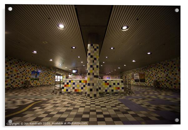 Empty Train Station Acrylic by Jon Kondrath