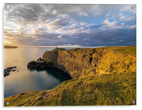 Blue Lagoon, Abereiddy, Pembrokeshire - Sunset. Acrylic by Colin Allen