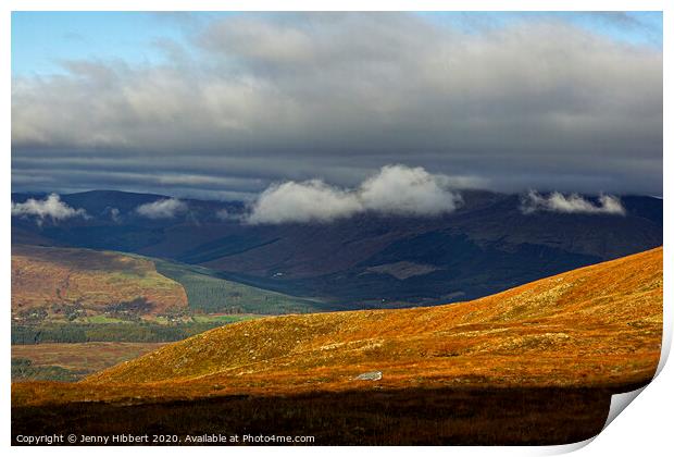On top of Aonach Mor in the highlands of Scotland Print by Jenny Hibbert